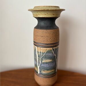 Handcrafted Ceramic Vase with Tree Design